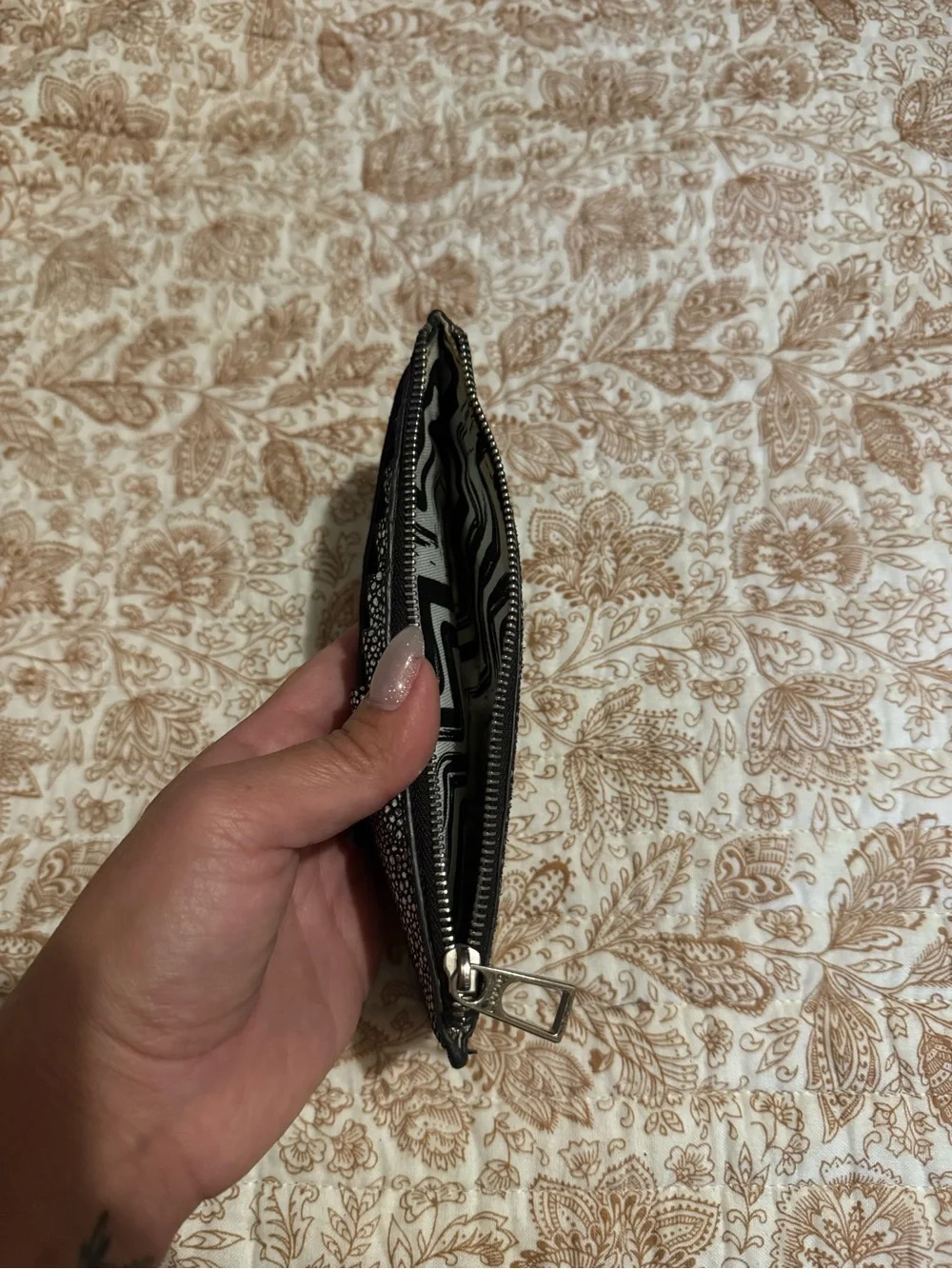 Black Speckled Wristlet Clutch - Women's Bag
